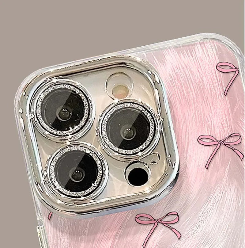 Nice Pink Bowknot Stand Holder Bracelet Lens Protection Film TPU Mobile Phone Cover Case for Honor 200 100 90 80 70 60 50 Pro