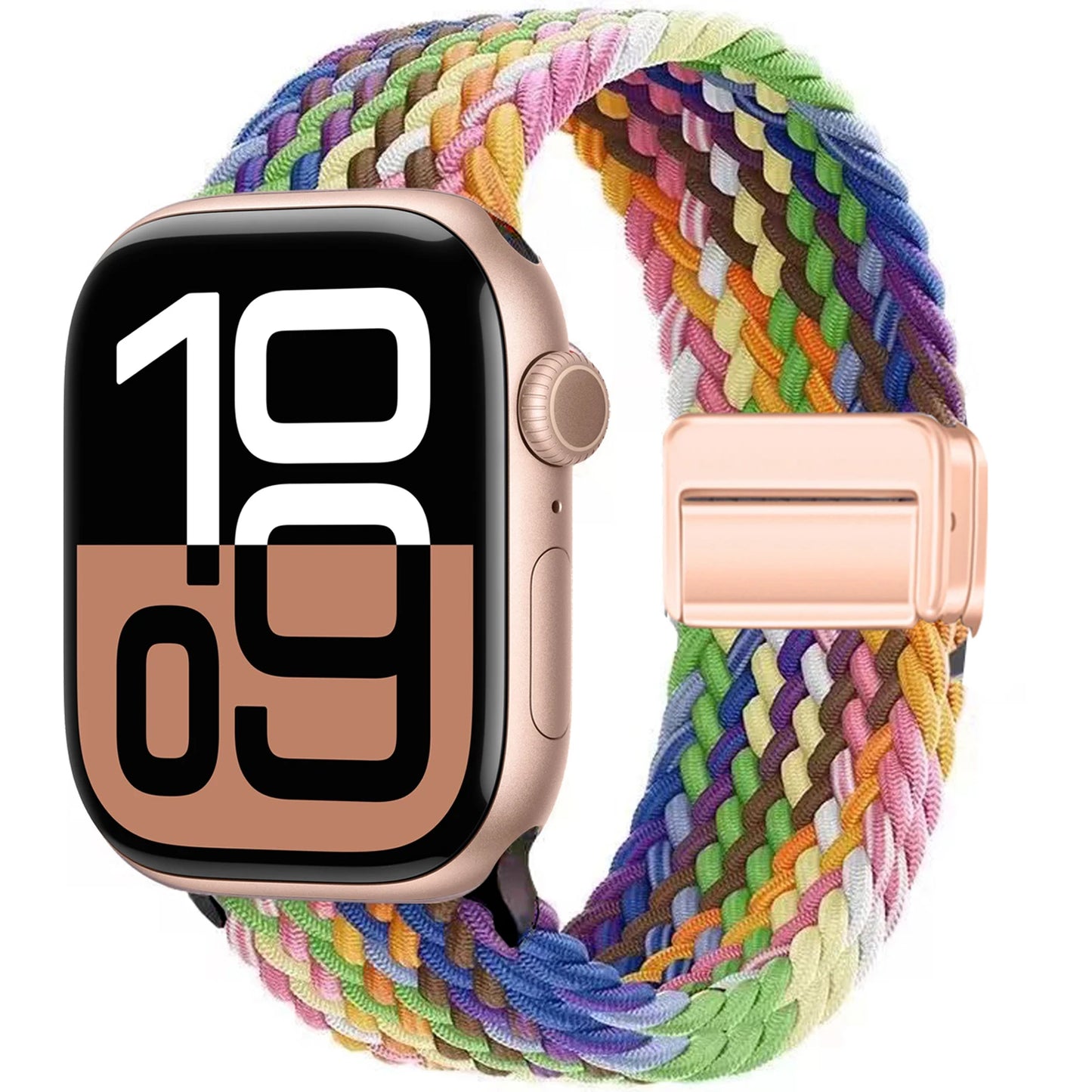 Braided Band For Apple Watch Strap 44mm 40mm 45mm 46mm 49mm 41mm 38 Magnetic Nylon Bracelet iWatch series se 7 6 8 9 10 Ultra 2