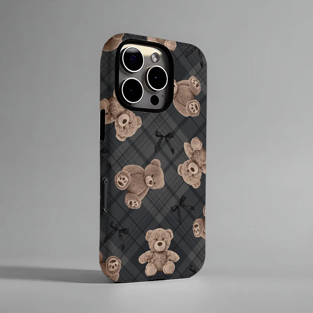 Fashion Bears Pattern Phone Case for iPhone 16 15 14 13 12 11 X XS XR XSMAX 7 8 Pro Max Plus BURGA Double-layer Back Cover