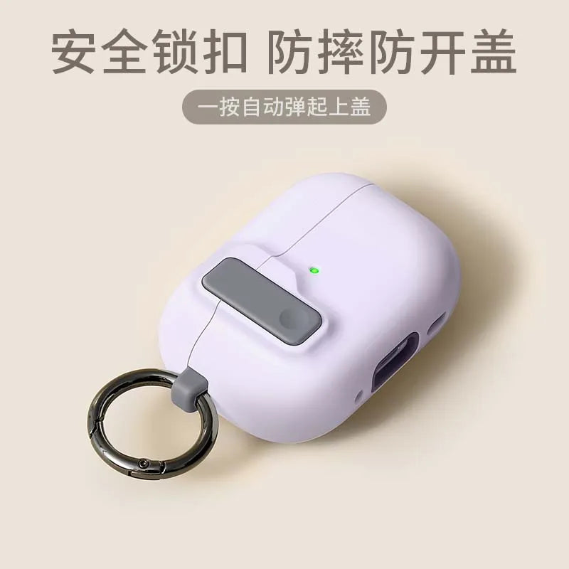 Protective Case For Airpods 4 Cover Luxury Earphone Cover Case For Apple Airpodspro2 3Air Pods Pro Shockproof Sleve With Hook 