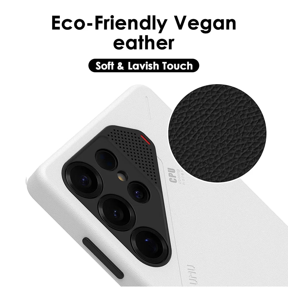 Aulumu Vegan Leather MagSafe Case for Galaxy S25 Ultra | PhonelyHub