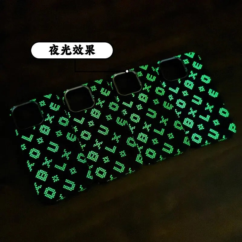 Carbon fiber textured letters with luminescent effect, suitable for shockproof magnetic phone cases of iPhone 14, 15 and 16