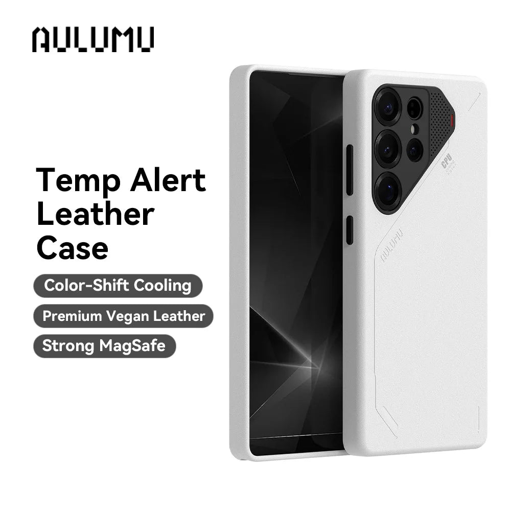 Aulumu Vegan Leather MagSafe Case for Galaxy S25 Ultra | PhonelyHub