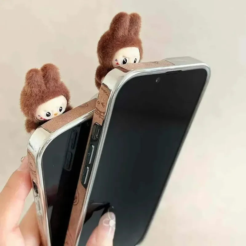 Cute 3D Labubu Case for iPhone 16-12 Pro Max - Girls Style | PhonelyHub