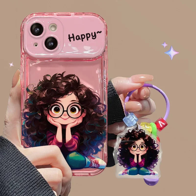 Lanyard 3D Fashion Girl Mirror Case – iPhone 11–16 – PhonelyHub