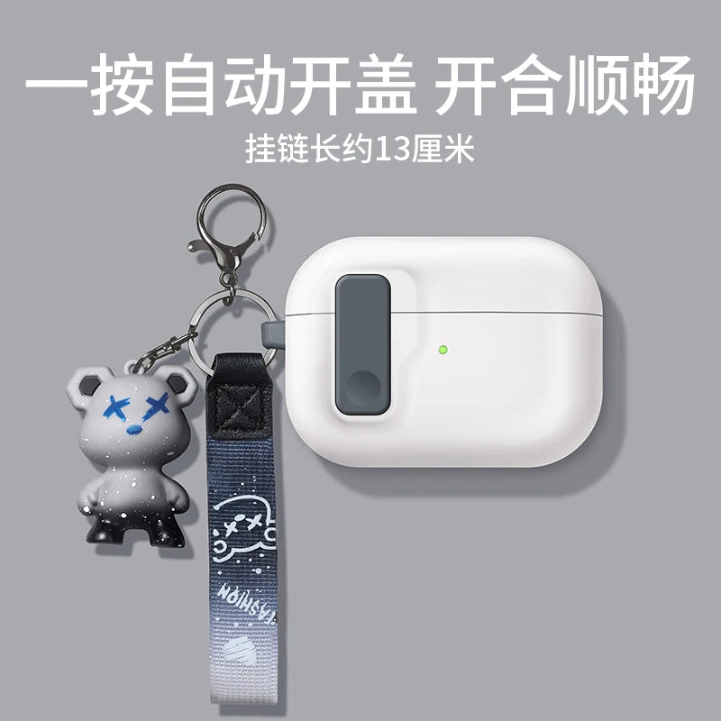 Protective Case For Airpods 4 Cover Luxury Earphone Cover Case For Apple Airpodspro2 3Air Pods Pro Shockproof Sleve With Hook 
