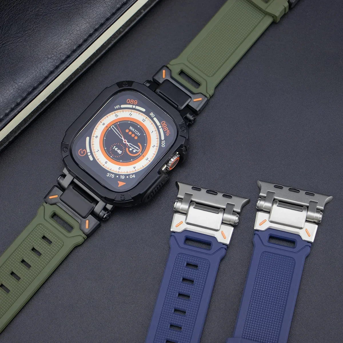 حزام + حافظة لساعة Apple Watch Band Ultra 2 49 مم 44 مم 45 مم غطاء حماية TPU سوار سيليكون لساعة IWatch Series 9 8 7 6 5 4