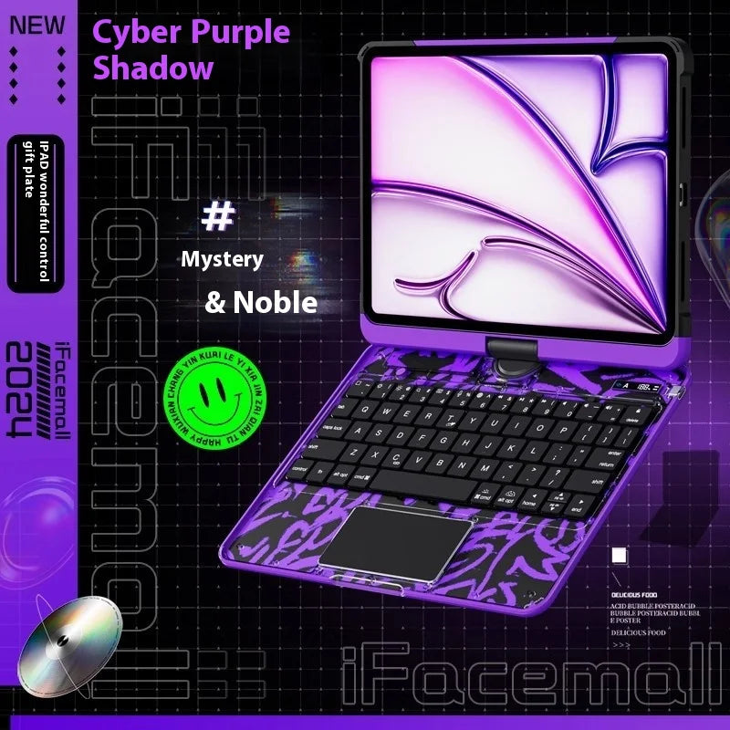360° Keyboard Case for iPad Pro 11/13 - Cyber Design | PhonelyHub