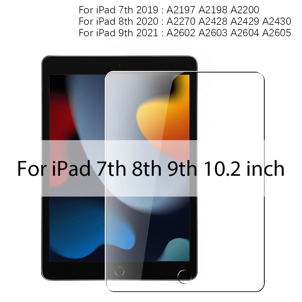 Tempered Glass For iPad Pro 12.9 12 9 11 10th 9th Generation Screen Protector For ipad Air 4 5 Mini 6 6th 7th 8th Gen 10.2 Film