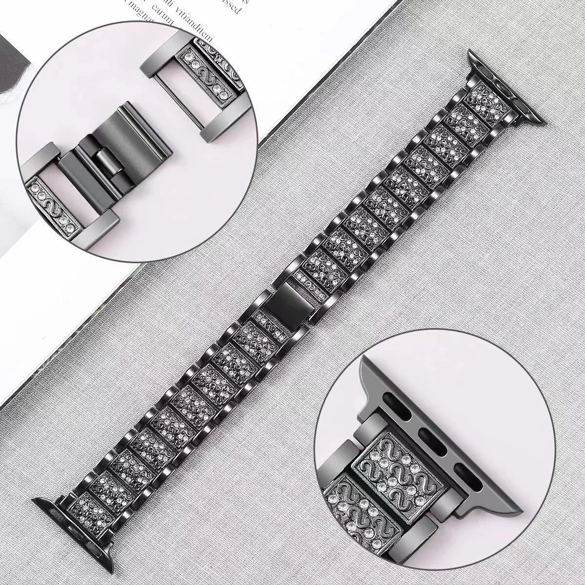 Metal Diamond Strap for Apple Watch Band 46mm 45mm 41mm 44mm Ultra 49mm Luxury Bracelet Wristband iWatch 10 9 8 7 6 5 4 3 Correa