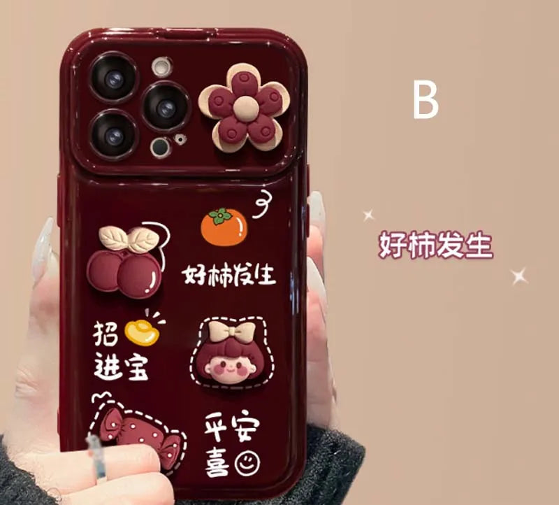 New cartoon with hanging rope phone case for iPhone, 16, 11, 12, 13, 14, 15, PRO, PROMAX, PLUS XS/S Max XR