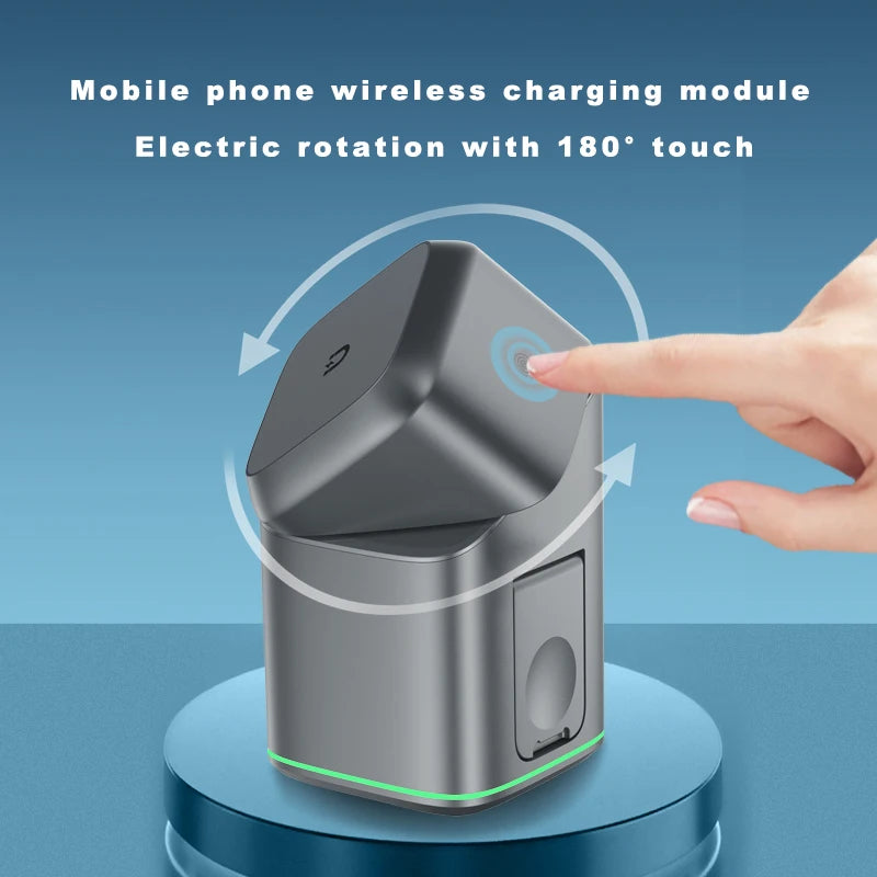 3 in 1 Wireless Charger Stand Magnetic 15W Fast Charging for iPhone 12 13 14 15 16 Apple Watch 9 8 7 6 5 Airpods 2 3 Pro