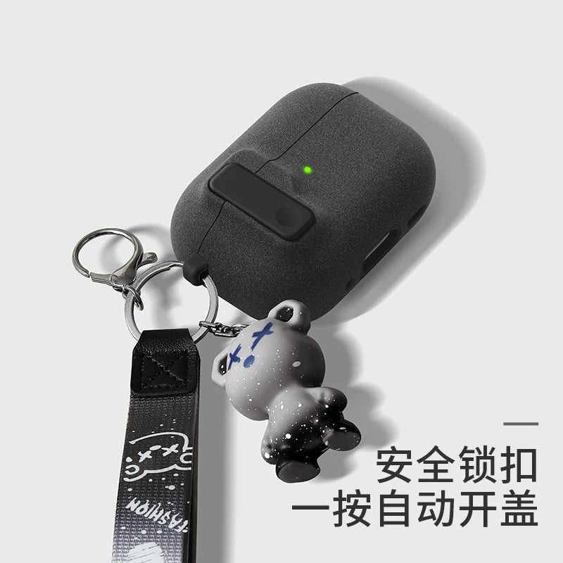 Protective Case For Airpods 4 Cover Luxury Earphone Cover Case For Apple Airpodspro2 3Air Pods Pro Shockproof Sleve With Hook 