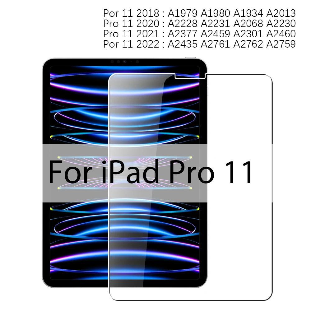 Tempered Glass For iPad Pro 12.9 12 9 11 10th 9th Generation Screen Protector For ipad Air 4 5 Mini 6 6th 7th 8th Gen 10.2 Film