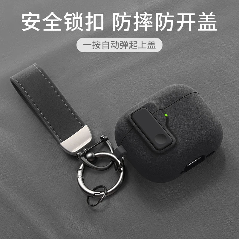 Protective Case For Airpods 4 Cover Luxury Earphone Cover Case For Apple Airpodspro2 3Air Pods Pro Shockproof Sleve With Hook 