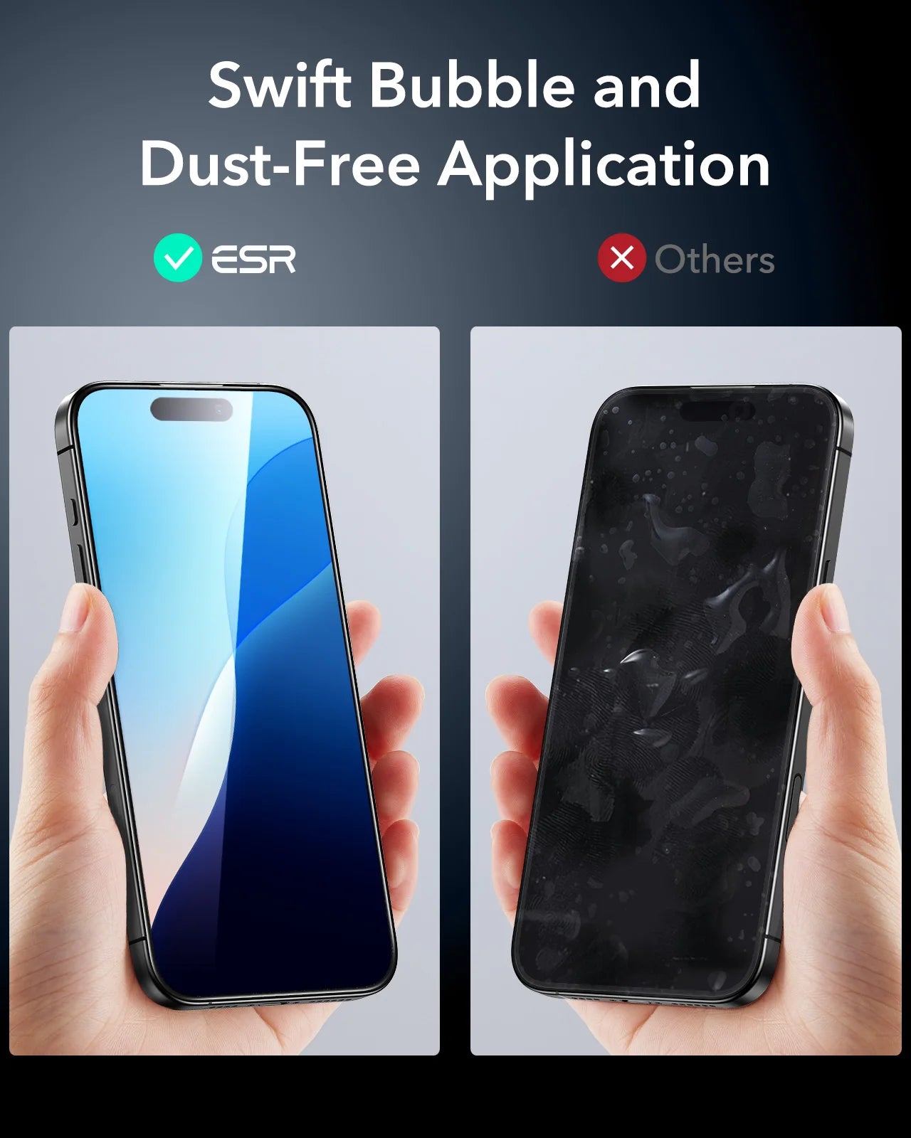 ESR for iPhone 16/15/14 Pro Max Tempered Glass Screen Protector HD Clear Privacy 3PCS Military Grade Screen Firm For 16/15 Plus
