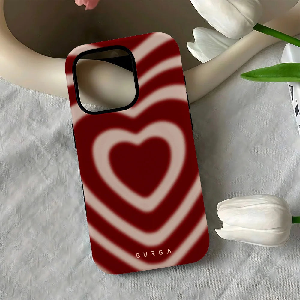 Sweet Romance Phone Case for iPhone 16 15 14 13 12 11 X XS XR XSMAX 7 8 Pro Max Plus Luxury BURGA Double-layer Back Cover