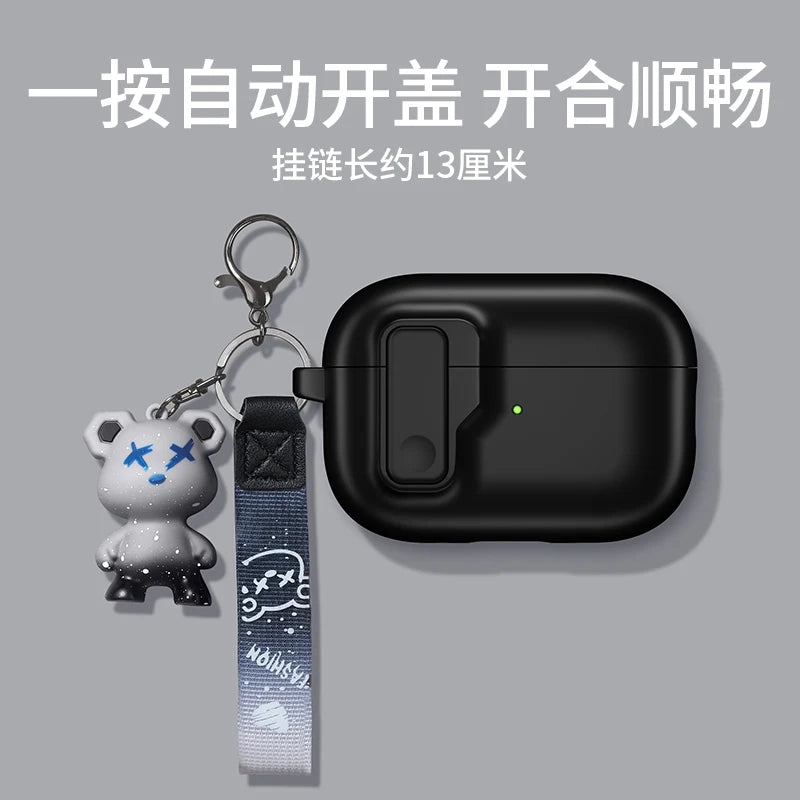 Protective Case For Airpods 4 Cover Luxury Earphone Cover Case For Apple Airpodspro2 3Air Pods Pro Shockproof Sleve With Hook 