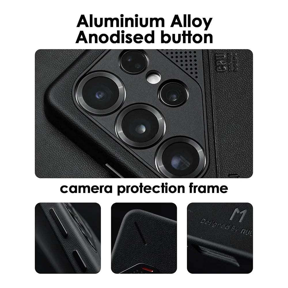 Aulumu Vegan Leather MagSafe Case for Galaxy S25 Ultra | PhonelyHub