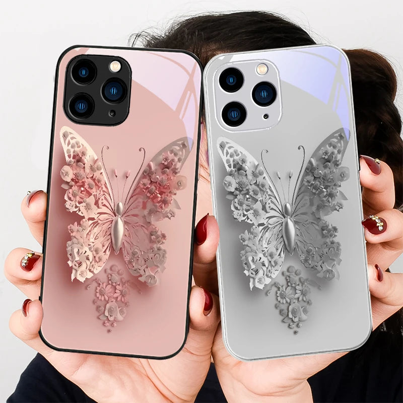 Far Peak Blue Flying Butte purple For Iphone 16 Plus 15 14 13 12 Mini 11 Pro Max X XS XR 7 8 Plus 2022 Tempered Glass Phone Case