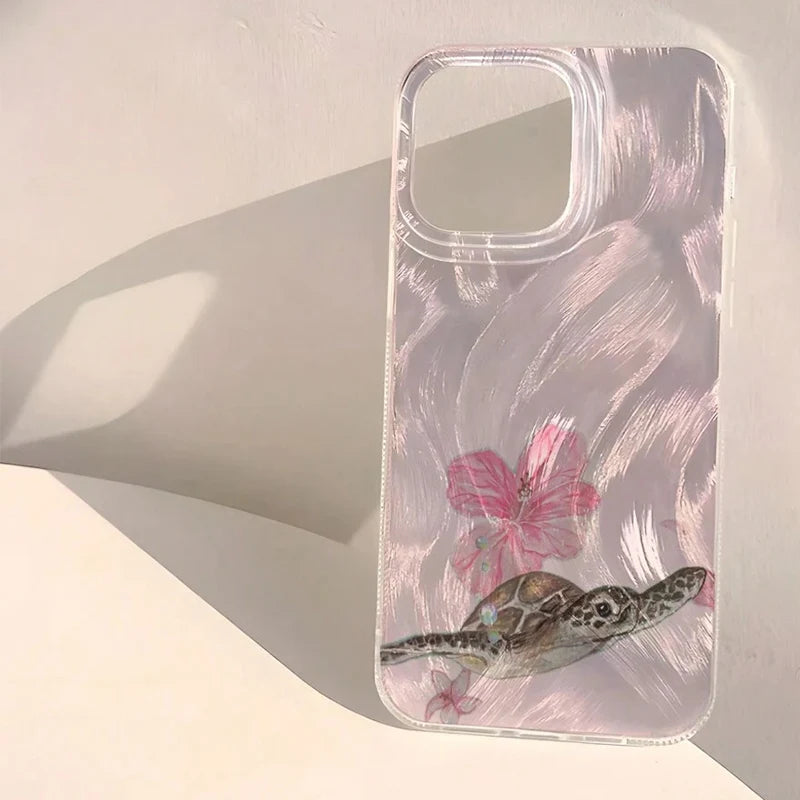 Cute Starfish Design Shiny Phone Case For iPhone 16E 16 15 14 Pro Max Plus 11 12 13 X XR XS Max 7 8 Plus SE2 Shockproof Cover