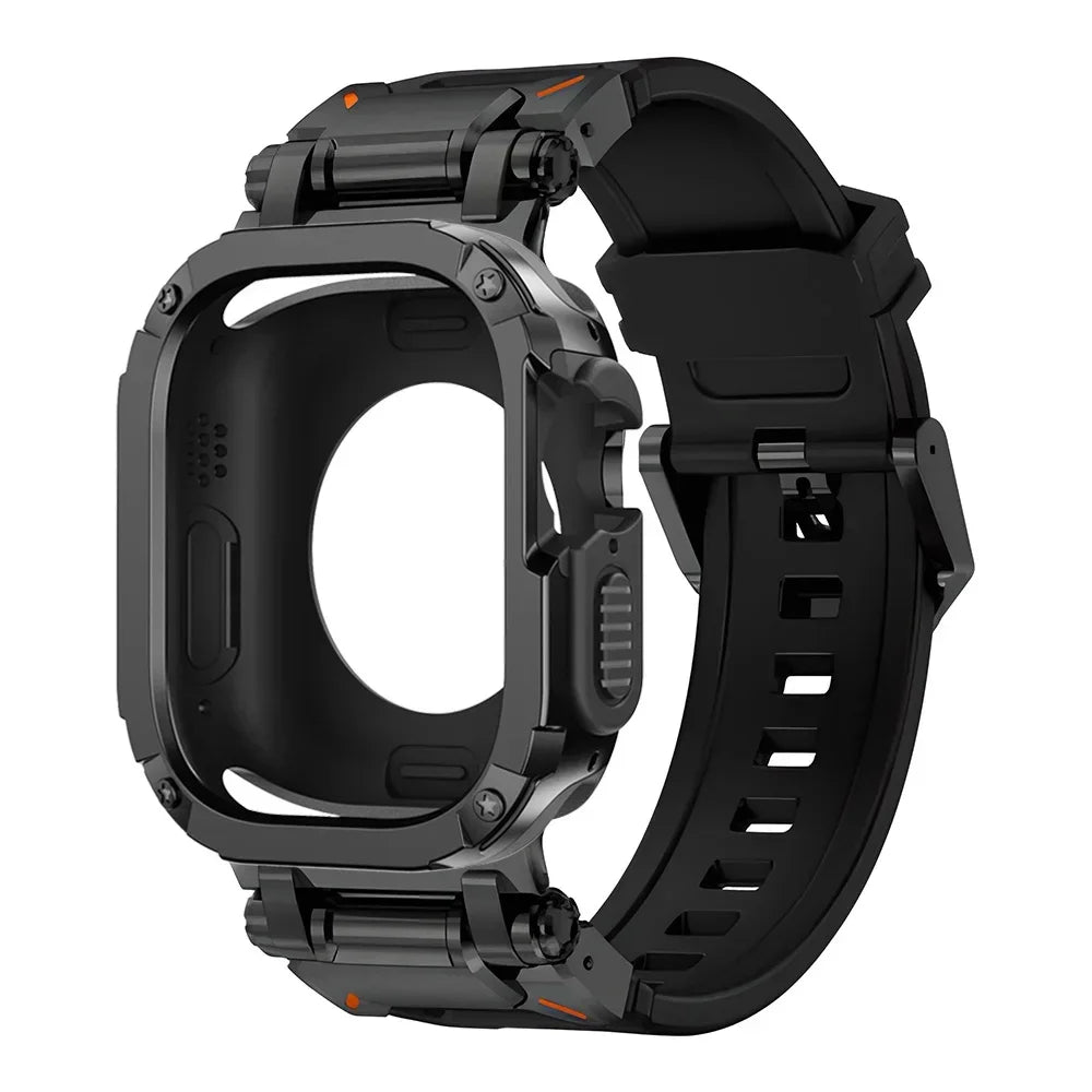 حزام + حافظة لساعة Apple Watch Band Ultra 2 49 مم 44 مم 45 مم غطاء حماية TPU سوار سيليكون لساعة IWatch Series 9 8 7 6 5 4