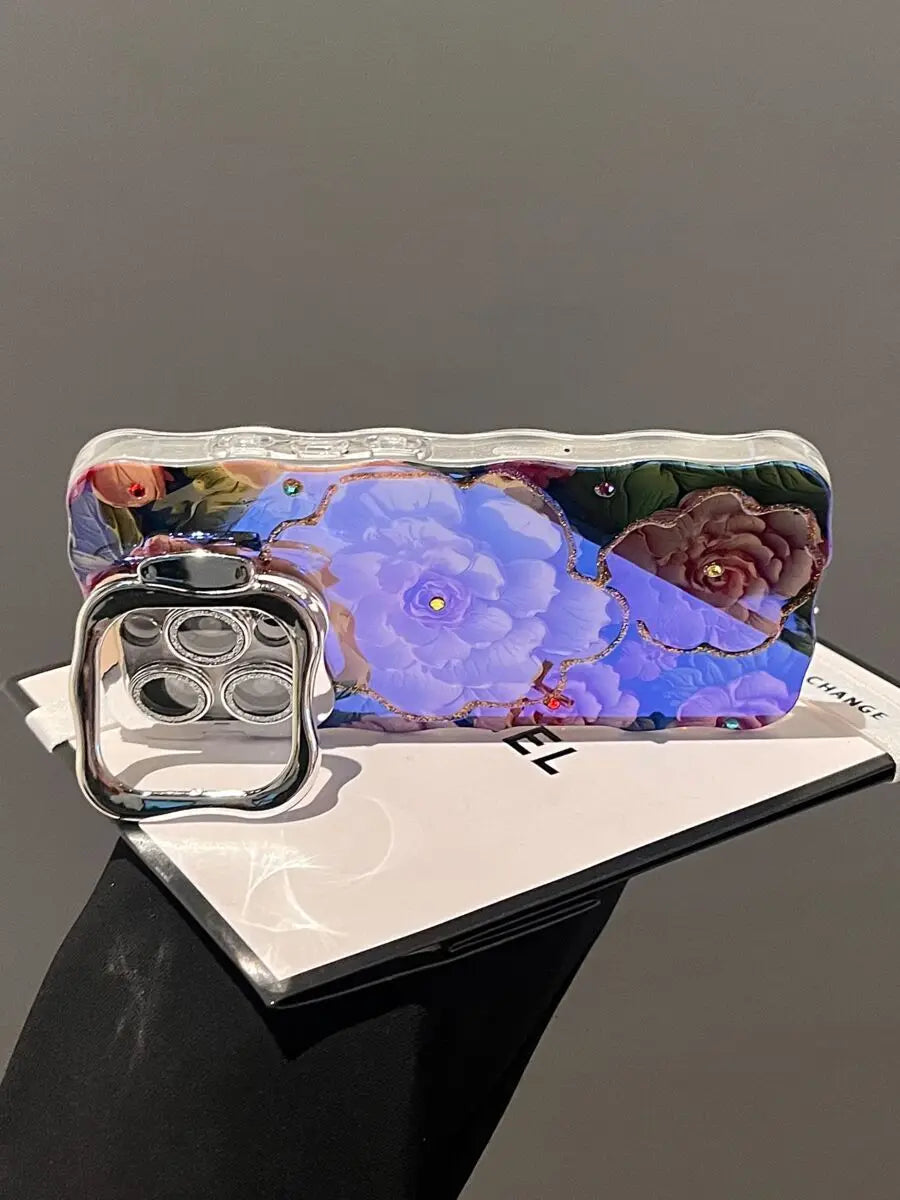Luxury Floral Chain iPhone Case – Elegant Art Cover for iPhone 11–16 – PhonelyHub