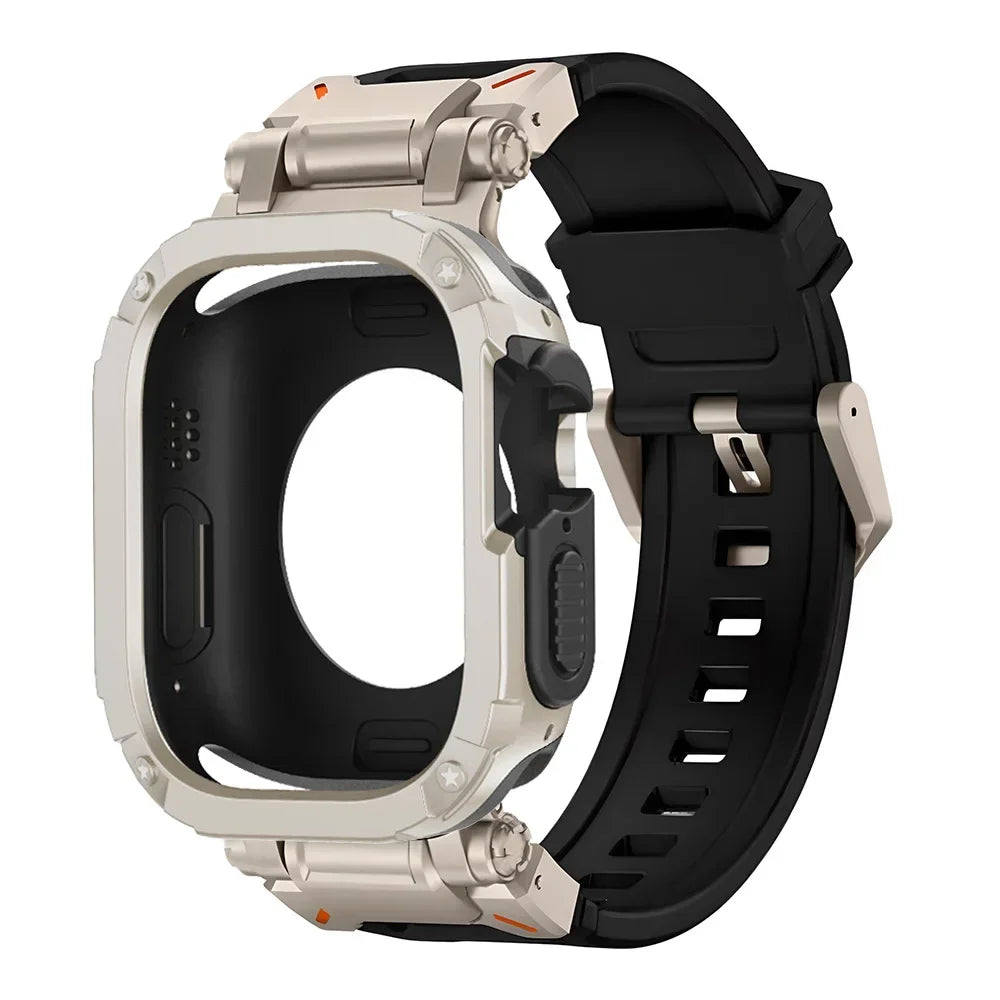 حزام + حافظة لساعة Apple Watch Band Ultra 2 49 مم 44 مم 45 مم غطاء حماية TPU سوار سيليكون لساعة IWatch Series 9 8 7 6 5 4