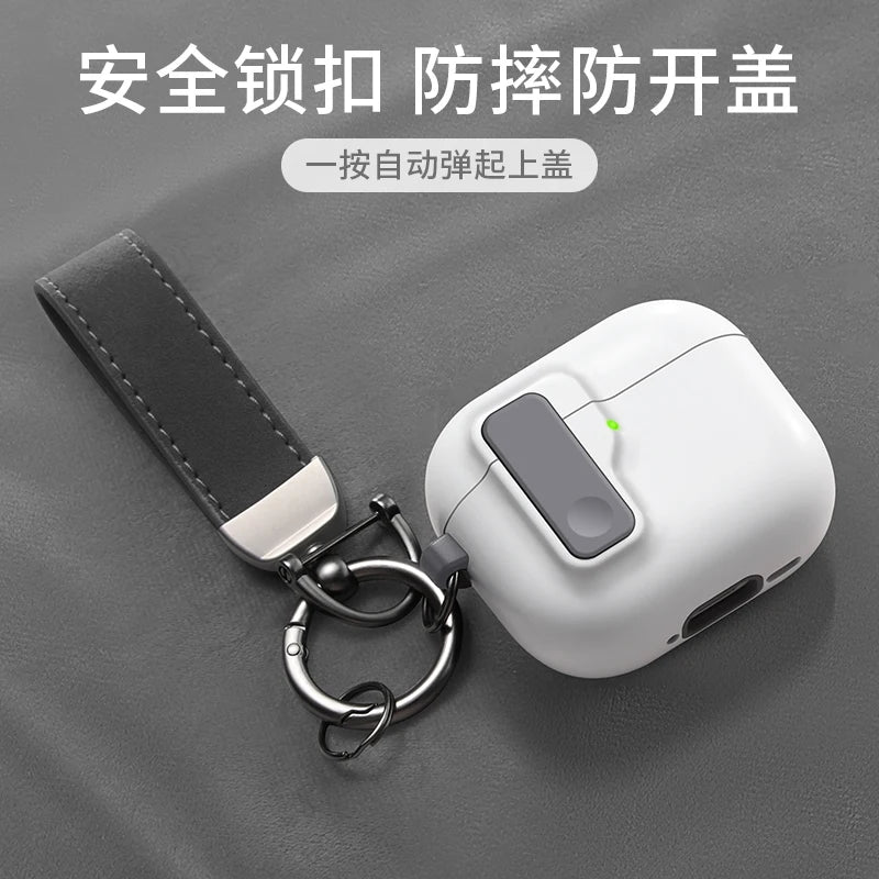 Protective Case For Airpods 4 Cover Luxury Earphone Cover Case For Apple Airpodspro2 3Air Pods Pro Shockproof Sleve With Hook 