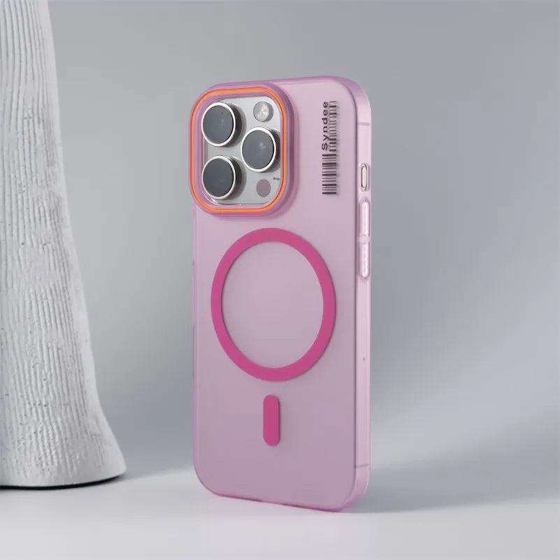 Luxury Solid Color Matte Magnetic Wireless Charge Case For Magsafe For iPhone 15 14 13 12 16 Pro Max Slim Lable Pattern Cover