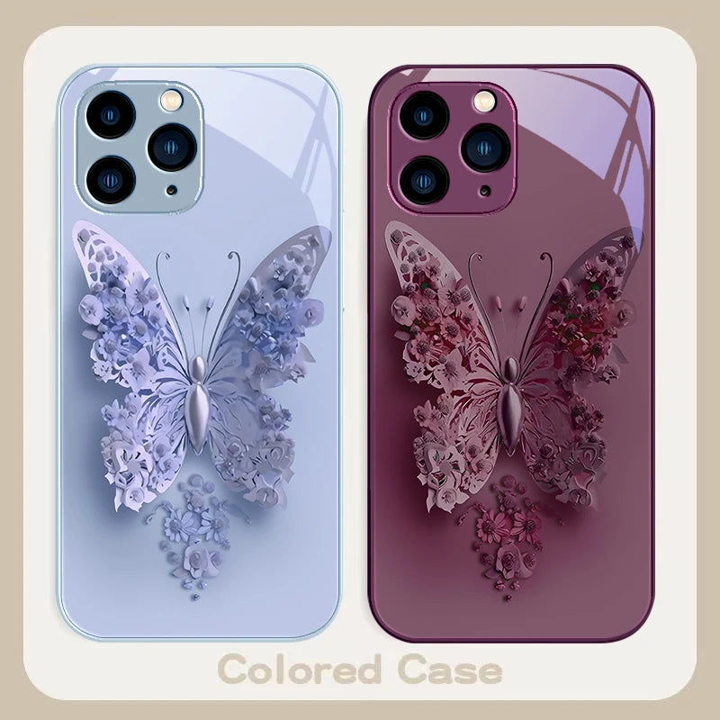 Far Peak Blue Flying Butte purple For Iphone 16 Plus 15 14 13 12 Mini 11 Pro Max X XS XR 7 8 Plus 2022 Tempered Glass Phone Case