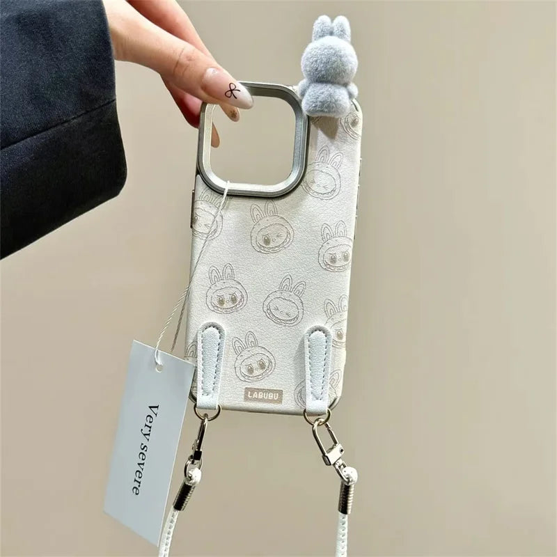 Cute 3D Labubu Case for iPhone 16-12 Pro Max - Girls Style | PhonelyHub
