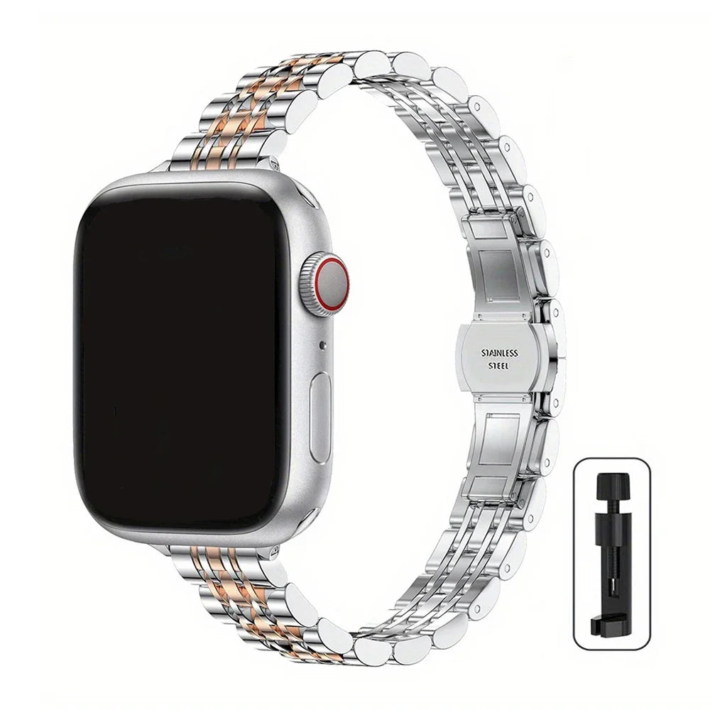 Stainless Steel Strap For Apple Watch Ultra 2 Band 49mm 42mm 46mm Metal Bracelet iWatch Series 10 9 8 7 6 SE 5 4 3 Women 45 41mm
