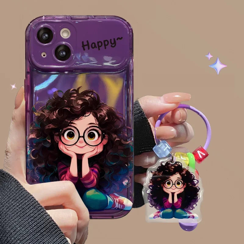 Lanyard 3D Fashion Girl Mirror Case – iPhone 11–16 – PhonelyHub