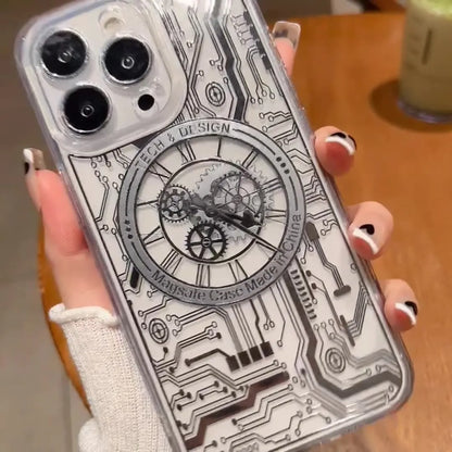 3D Modern Circuit Cyberpunk Magnetic Case for iPhone 16 Pro Max 15 14 Plus 13 12 Cover Military Grade Protection For Magsafe