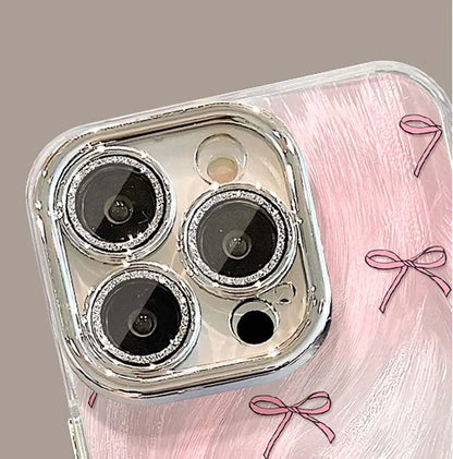 Nice Pink Bowknot Stand Holder Bracelet Lens Protection Film TPU Mobile Phone Cover Case for Honor 200 100 90 80 70 60 50 Pro