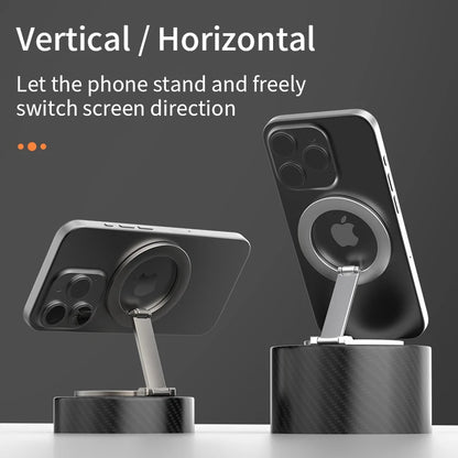 Foldable Double-Sided Magnetic Phone Ring Holder for MagSafe Kickstand Magnet Grip for iPhone 16 15 14 13 12 Stand For Samsung
