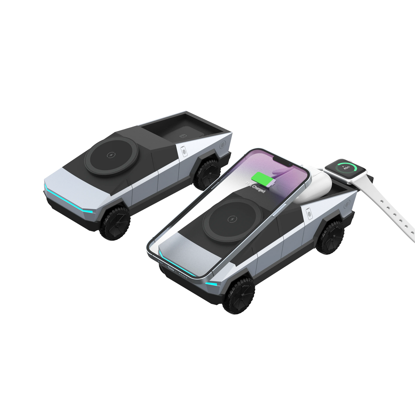 Cybertruck 3-in-1 Wireless Charger – MagSafe iPhone, Watch & AirPods – PhonelyHub