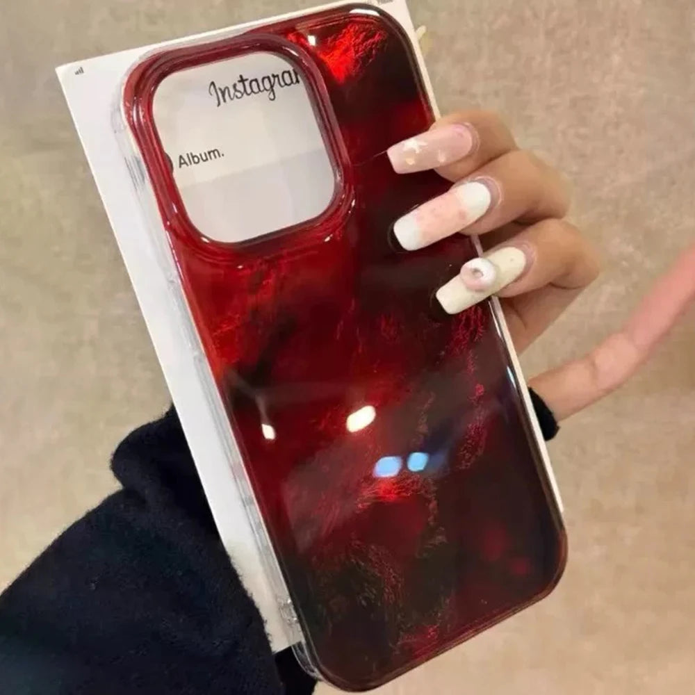 Amber Black Brown Blend Phone Case For iPhone 16 15 14 13 12 11 Mini Pro Max X XR XSMax 8 Plus Glacier Pattern Shockproof Cover