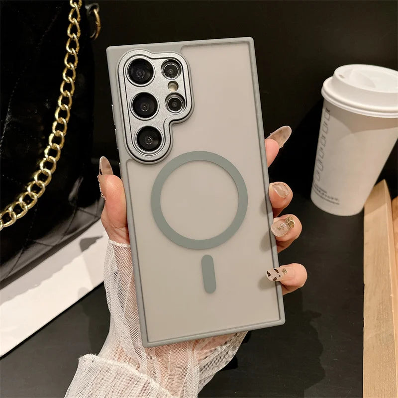 Samsung S25/S24 Ultra Translucent Magnetic Case – Matte & Shockproof | PhonelyHub