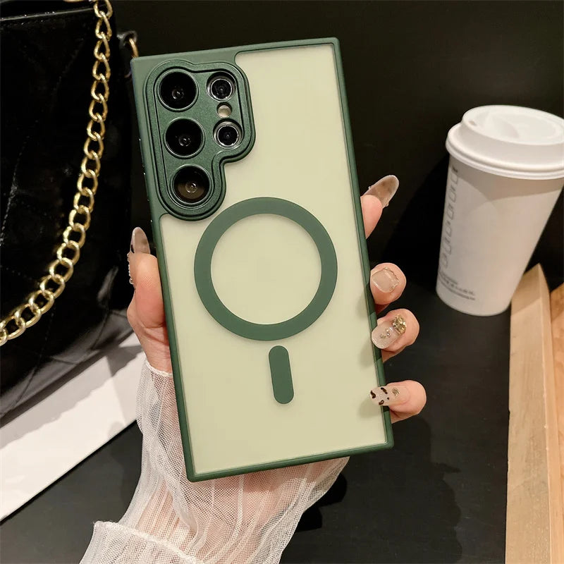 Samsung S25/S24 Ultra Translucent Magnetic Case – Matte & Shockproof | PhonelyHub