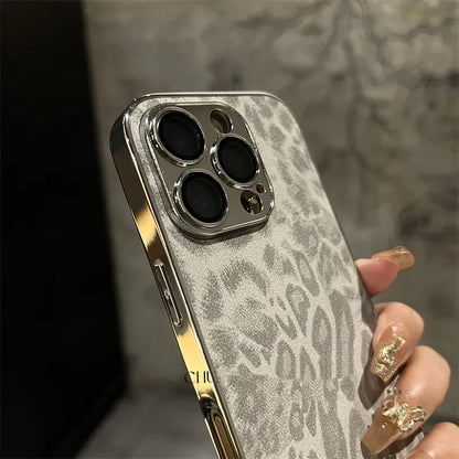 Leopard Texture Leather Case for iPhone 16 Pro Max | PhonelyHub
