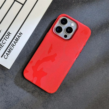Luxury Camouflage Leather Shockproof Armor Magnetic Case For iPhone 16 Pro 15 14 13 12 Pro Max MagSafe Wireless Charge Cover