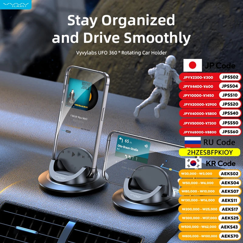VYVYLABS 360° Rotation Universal Car Cellphone Holder Car Phone Tripod Stand Bracket Car Mobile Support For Car Use Accessories