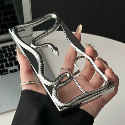 Luxury Plating 3D Hollow Out Snake Case for Samsung Galaxy S25 S24 S23FE S22 Ultra A15 A16 A55 A56 A36 A26 Soft Shockproof Cover