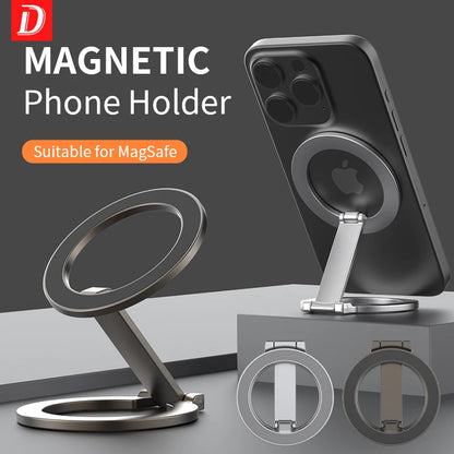 Foldable Double-Sided Magnetic Phone Ring Holder for MagSafe Kickstand Magnet Grip for iPhone 16 15 14 13 12 Stand For Samsung