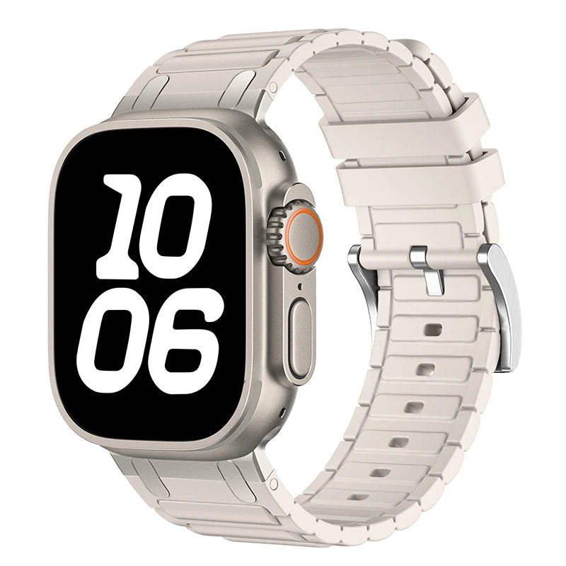 Modified Metal Integration Band for Apple Watch Ultra 2 49mm 10 9 8 7 46mm 45mm 42mm 41mm Silicone Bracelet iWatch 6 5 4 SE 44mm