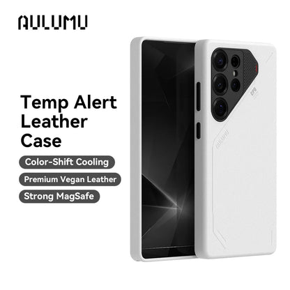 Aulumu Vegan Leather MagSafe Case for Galaxy S25 Ultra | PhonelyHub
