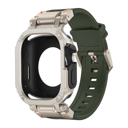 Strap+Case for Apple Watch Band Ultra 2 49mm 44mm 45mm TPU Protector Case Cover Silicone Bracelet for IWatch Series 9 8 7 6 5 4
