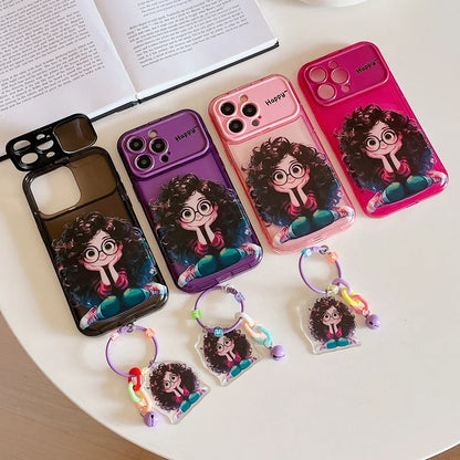 Lanyard 3D Fashion Girl Mirror Case – iPhone 11–16 – PhonelyHub